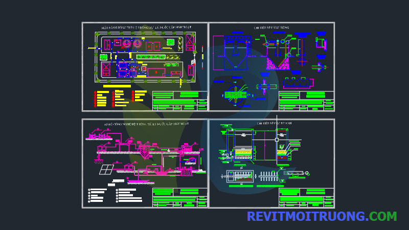 Bản vẽ cad hệ thống xử lý nước cấp